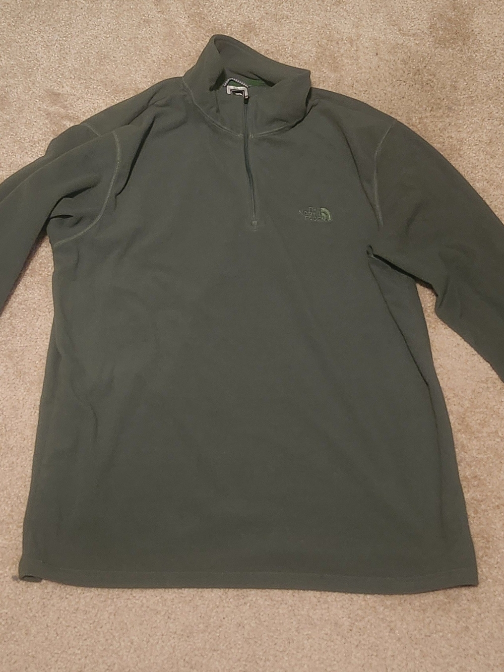 The North Face Olive Green Quarter-Zip Fleece Pullover